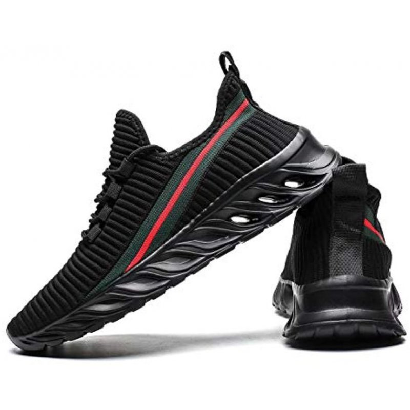 Wrezatro Shoes Running Men Lightweight Casual Walking Breathable Gym Workout Athletic Tennis Sneakers Z18-black