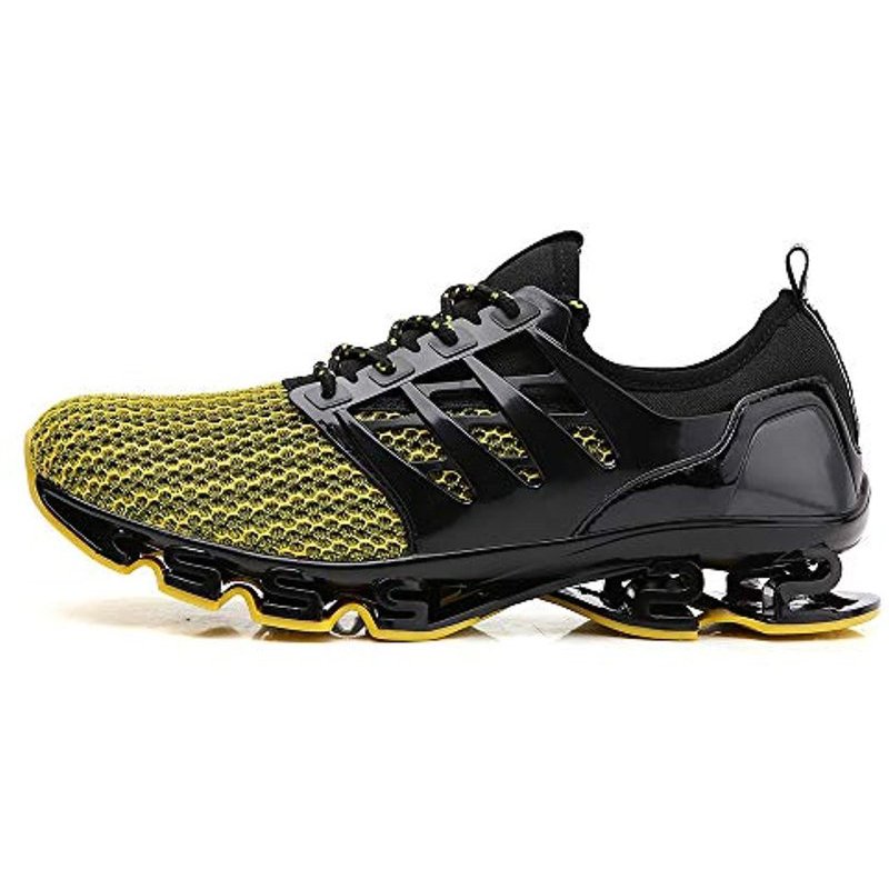 TSIODFO Sport Running Shoes for Mens Mesh Breathable Trail Runners Fashion Sneakers 8066 Yellow