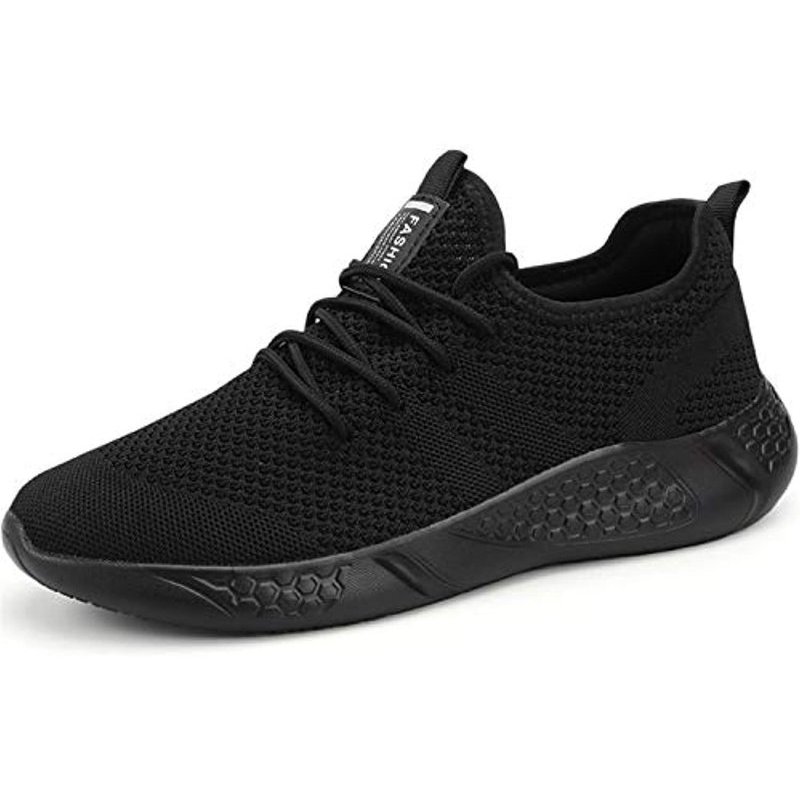 Damyuan Mens Lightweight Athletic Running Walking Gym Shoes Casual Sports Shoes Fashion Sneakers Walking Shoes Black-1