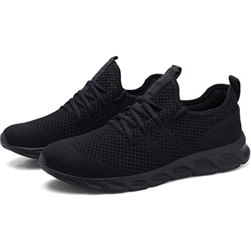 Damyuan Mens Lightweight Athletic Running Walking Gym Shoes Casual Sports Shoes Fashion Sneakers Walking Shoes Black