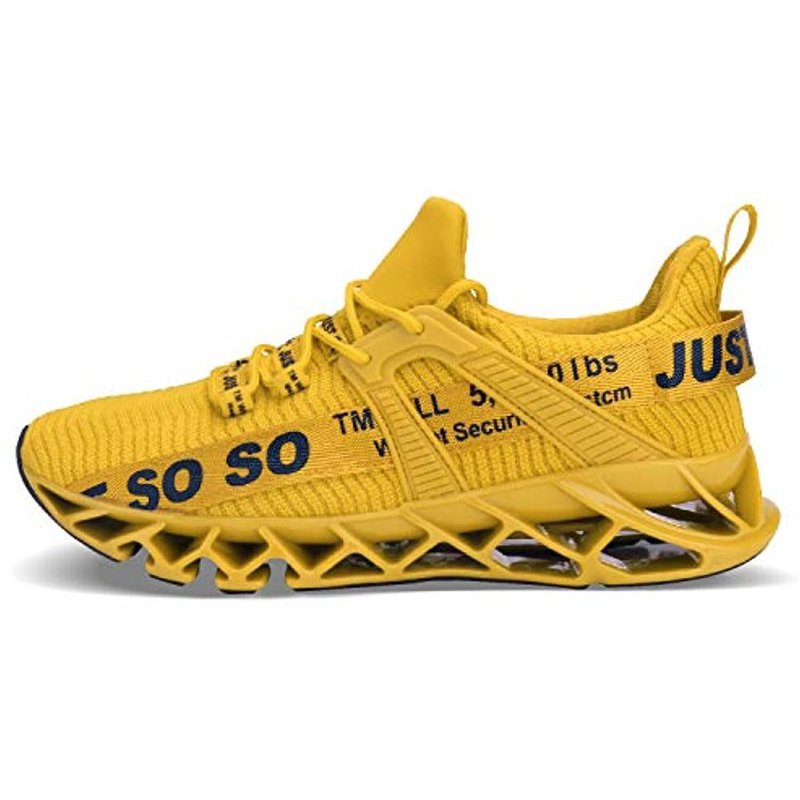 UMYOGO Mens Athletic Walking Blade Running Tennis Shoes Fashion Sneakers Yellow